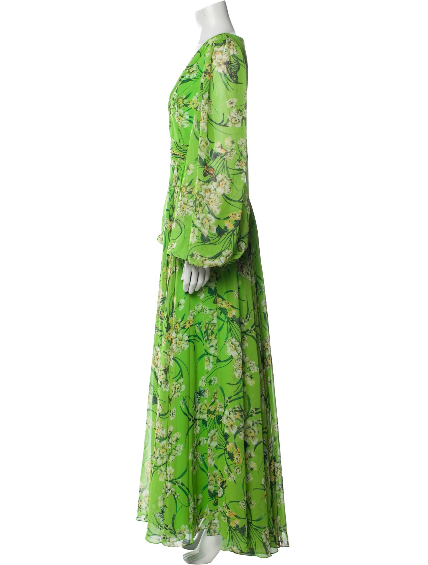 Ieena for Mac Duggal Floral Print Long Dress